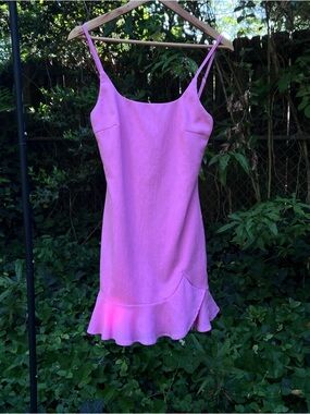 Hello Molly Bubblegum Pink Mini Dress with Spaghetti Straps